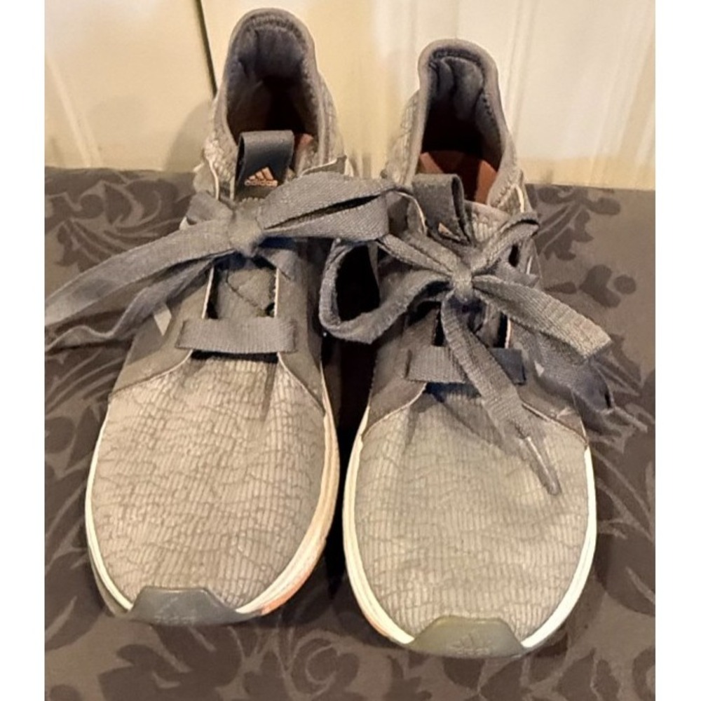 adidas X_PLRPHASE Men's Gray Orange Knit Athletic Sneakers Lace Up Casual Shoes